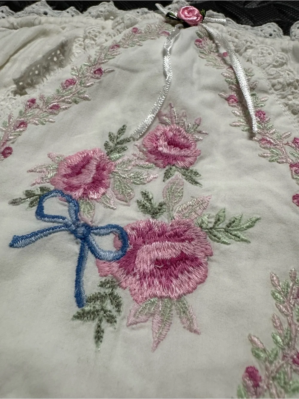 Altar’d State Ivory Floral Embroidered Lace Corset Bandeau Top XS